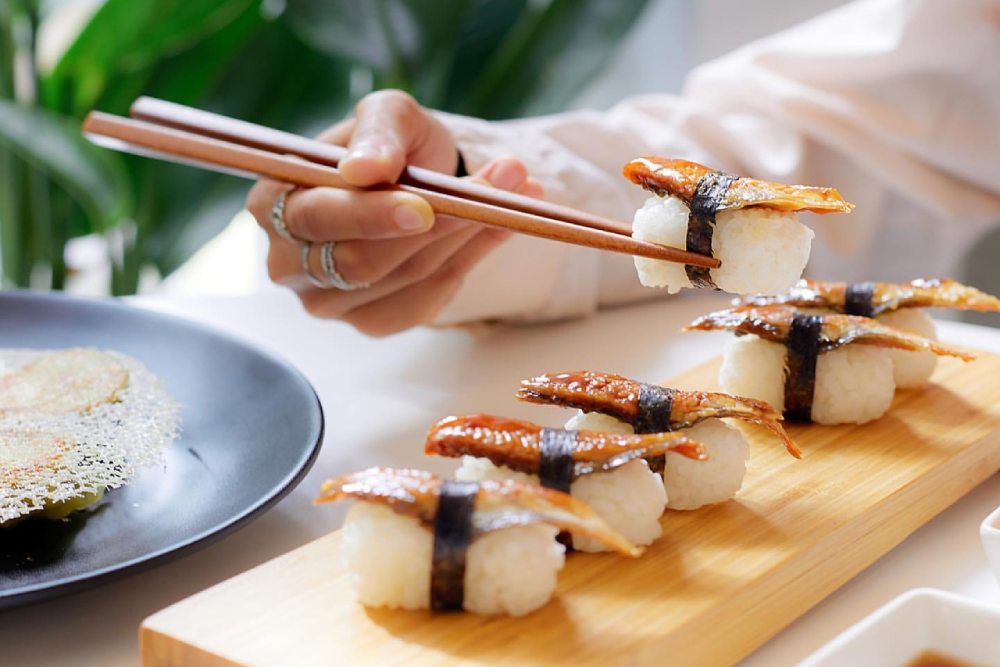 Fresh sushi preparation